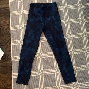 Blue camo workout leggings